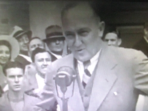 Ty Cobb giving his speech at the opening of the National Baseball Hall of Fame & Museum in Cooperstown, New York on June 12,1939.